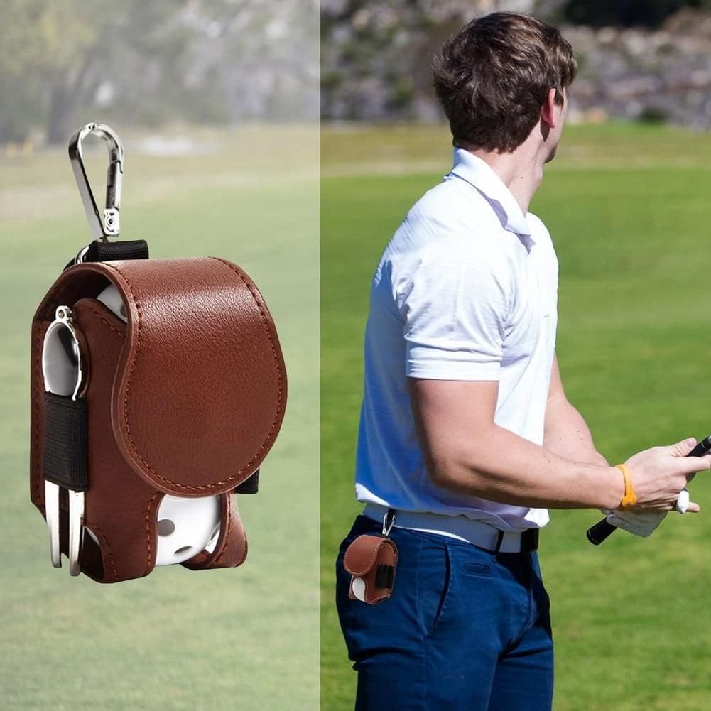 Golf Ball Pouch Set of 2 Belt Clip Holder Perfect Golf Gift for Men