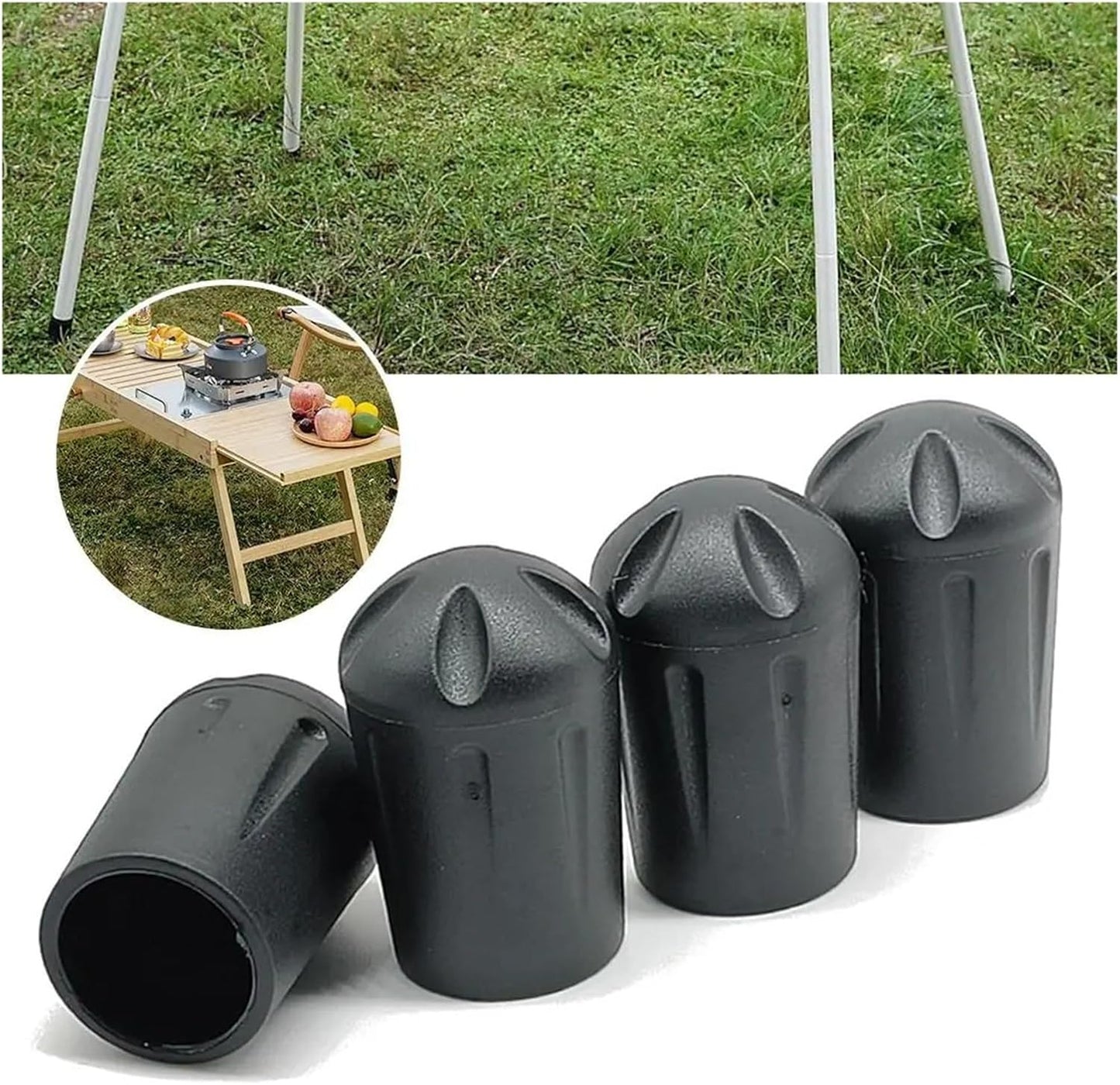 18mm Silicone Chair Leg Caps - 4 Pack Black Floor Protectors Scratch Resistant Furniture Pads