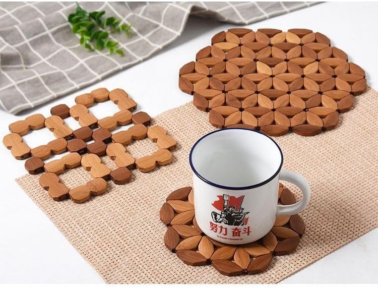 Round Wooden Pot Stand 24cm - Solid Wood Heat Resistant Table Protector for Kitchen & Dining Room