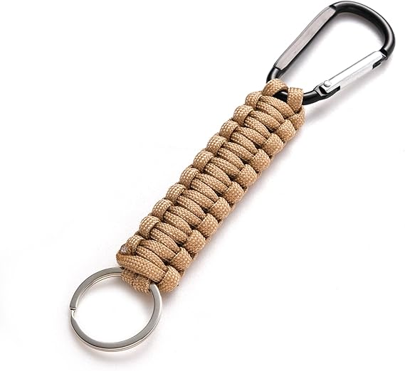 5 Pack Karabiner Keychains with Woven Lanyard Musket Hook for Outdoor Camping Hiking Backpacks