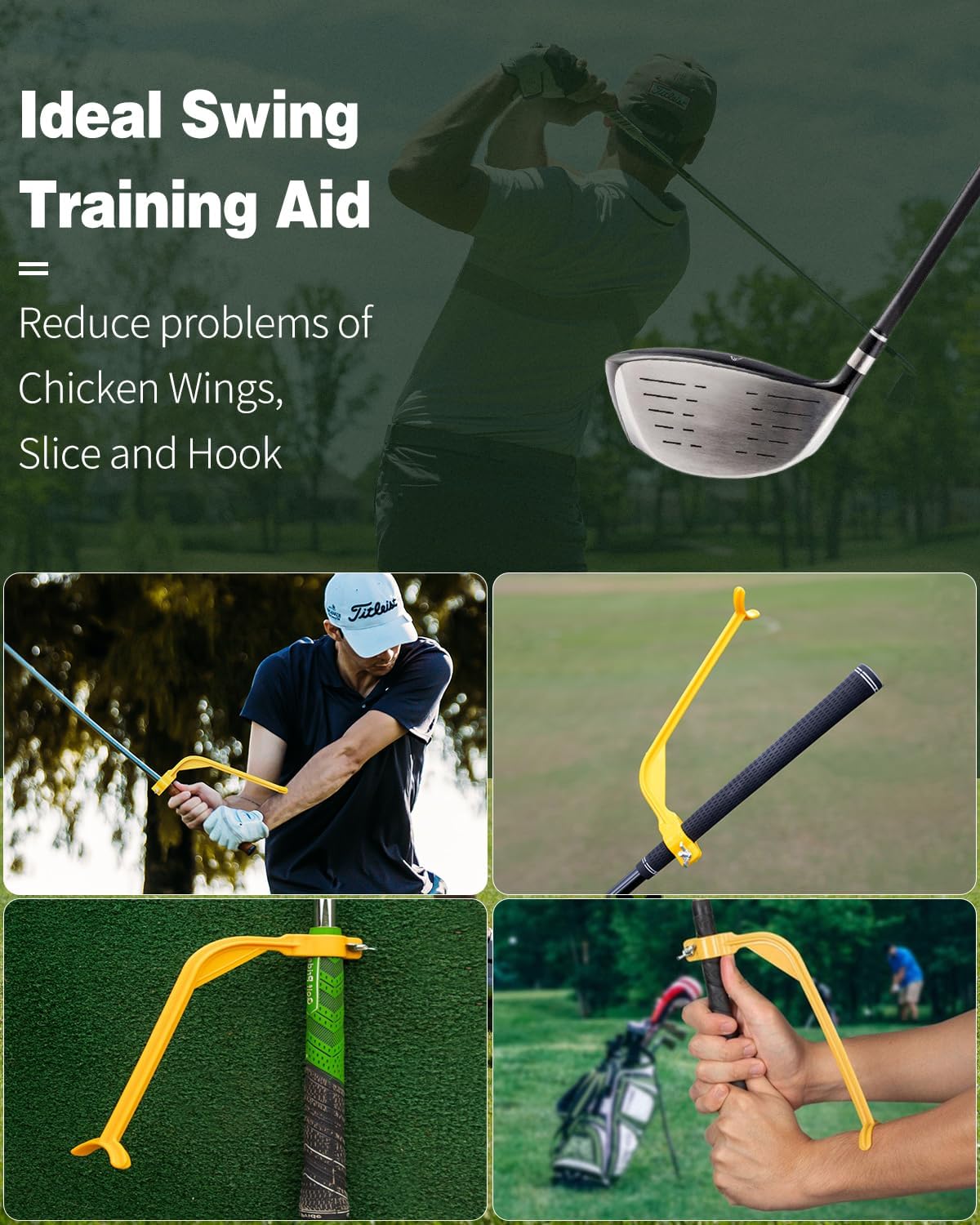 Golf Wrist Trainer Yellow 1 Pack Swing Correction Tool for Beginners Arm Elbow Position Training Accessory