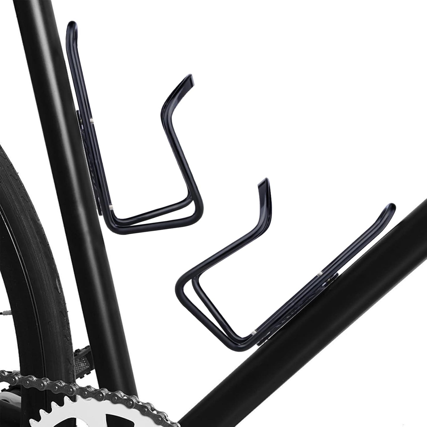 Aluminium Bicycle Water Bottle Cage Universal 70-76mm Mount Lightweight Black with Screws