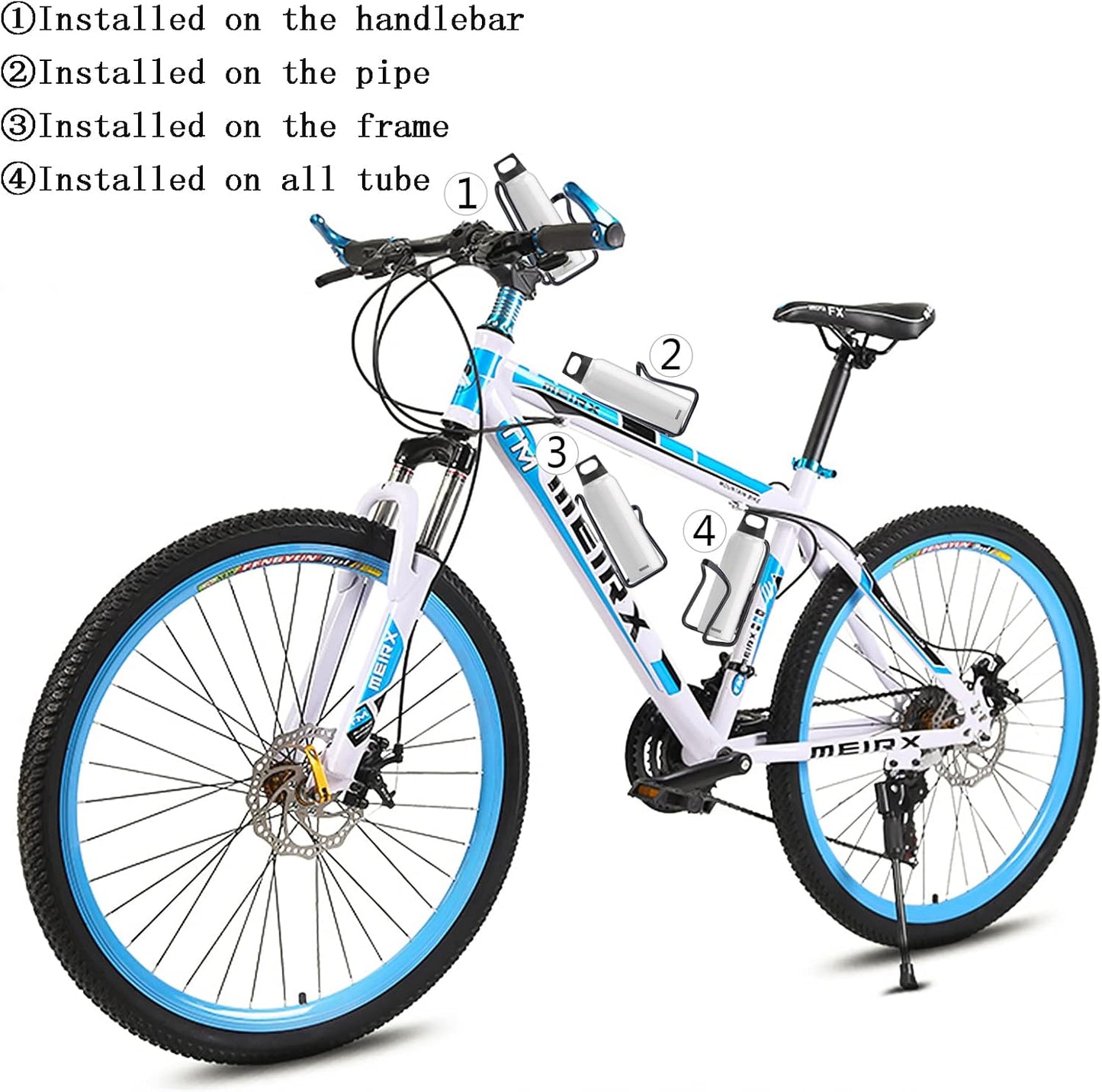 Aluminium Bicycle Water Bottle Cage Universal 70-76mm Mount Lightweight Black with Screws