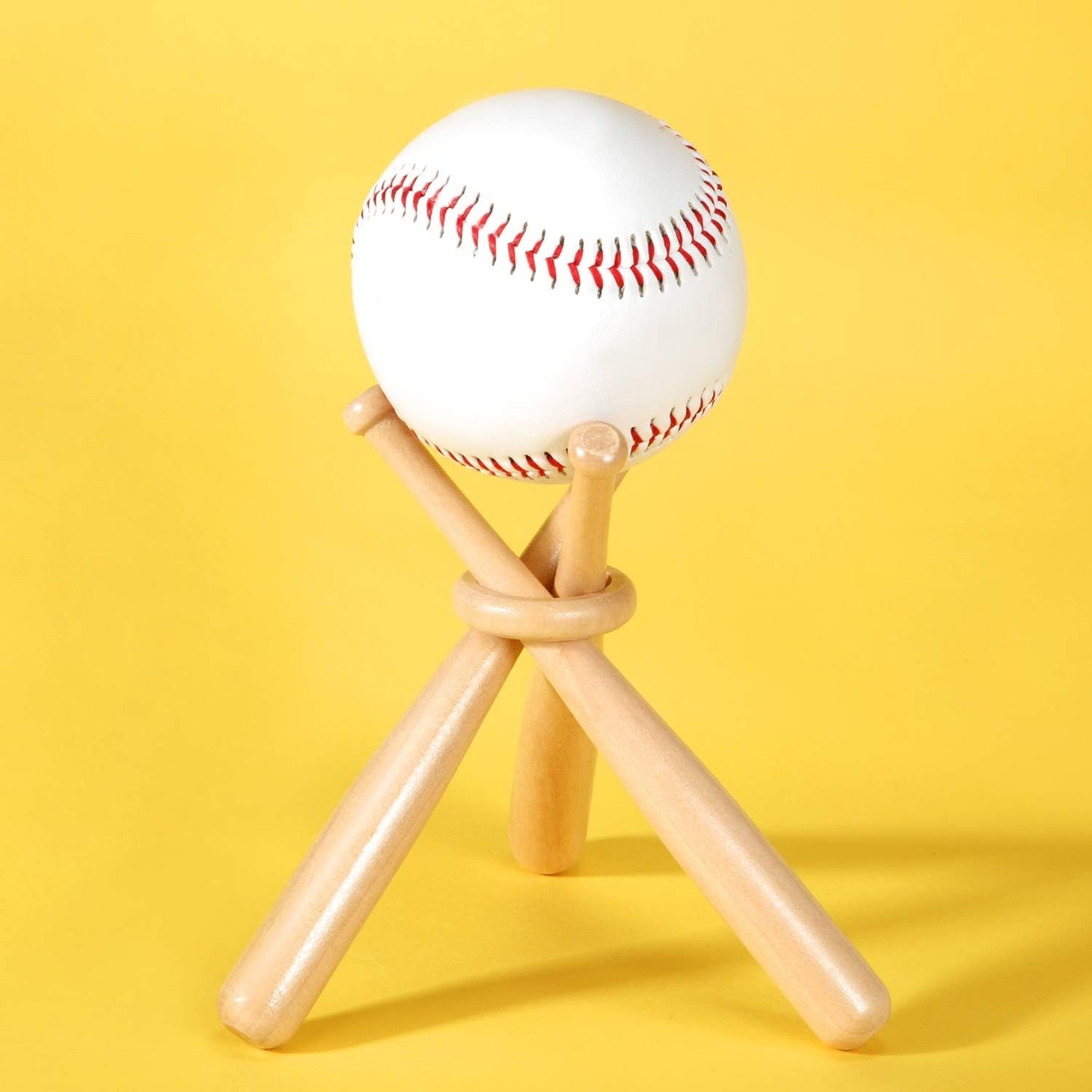 Baseball Ring Holder Stand - Natural Wood Finish - Bat Display Stand - Baseball Gift - Sports Decor - Wooden Display Rack - Ideal for Collectors & Enthusiasts - Perfect for Showrooms & Home Decor