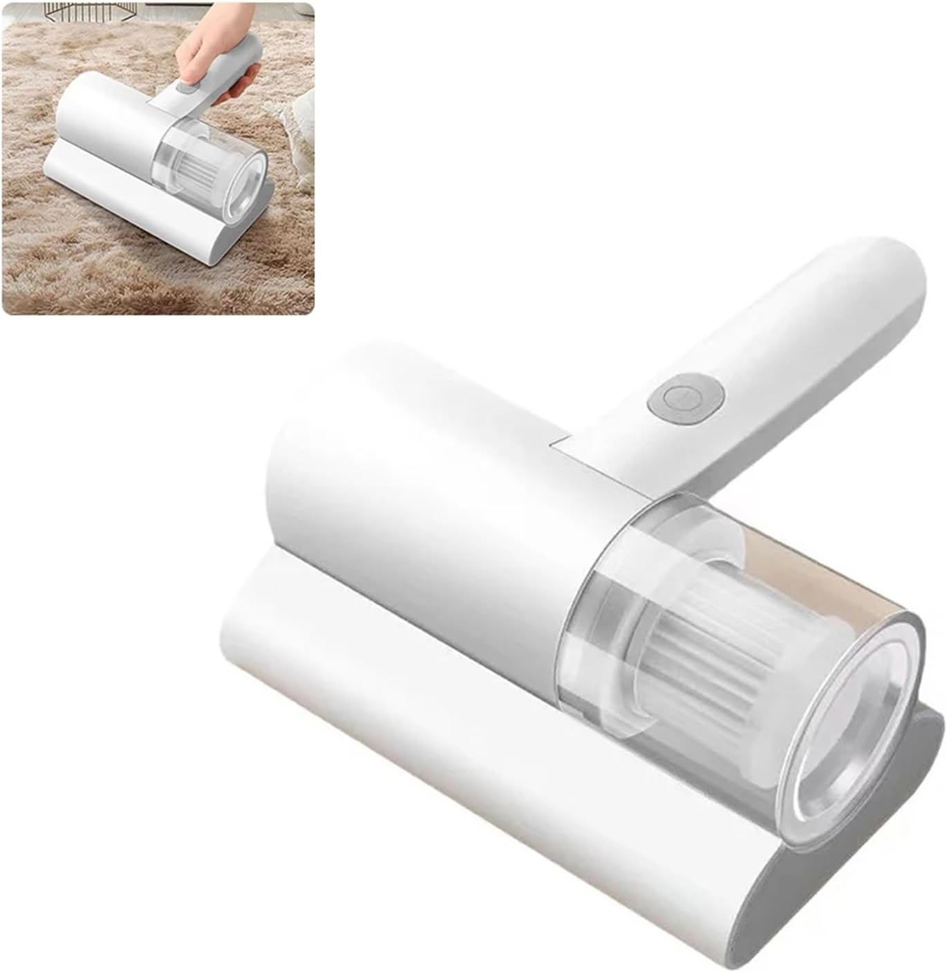 1200mAh Cordless Handheld Vacuum Cleaner White Compact Portable for Mattress Pillow Clothes Sofa Carpet Cleaning