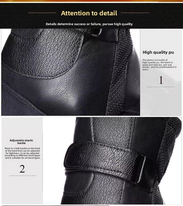 Men's Black Winter Gloves Thick Fleece Lined Warm for Outdoor Cycling Skiing