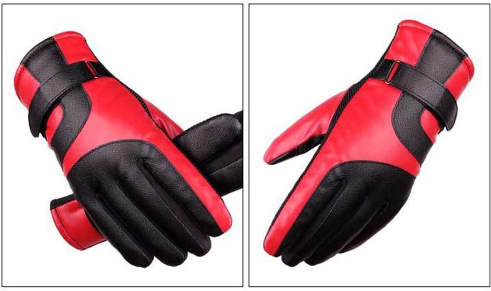 Men's Red Winter Gloves Thick Fleece Warmth for Outdoor Cycling Skiing