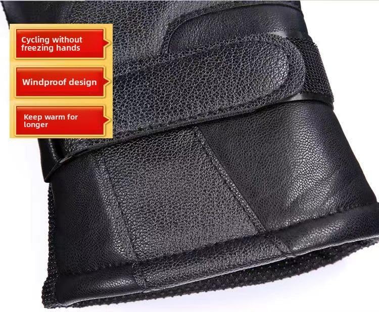Men's Red Winter Gloves Thick Fleece Warmth for Outdoor Cycling Skiing