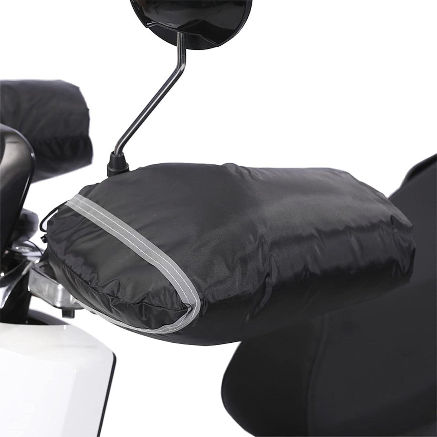 Black Windproof Thickened Cycling Gloves - 1 Pair Bike Handlebar Mitts Winter Warm Accessories