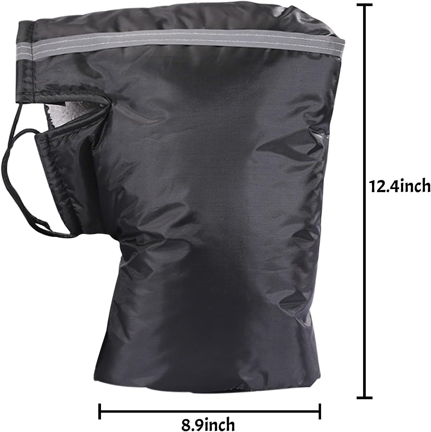 Black Windproof Thickened Cycling Gloves - 1 Pair Bike Handlebar Mitts Winter Warm Accessories