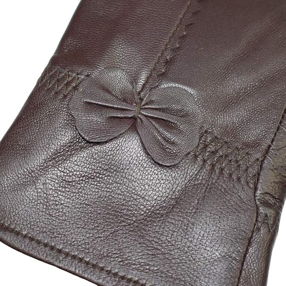 Women's Stylish Winter Gloves Warm Wool & Cotton Soft Knitted Fashion Gloves in Brown