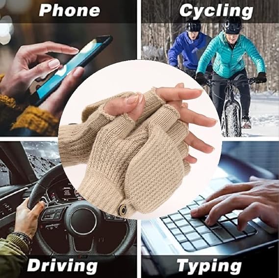 Women's Fingerless Gloves - 1 Pair - Warm Aprikot