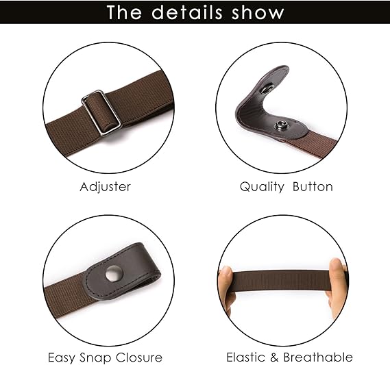 Men's Women's Elastic Belt Adjustable 1 Pair Stretch Waistband