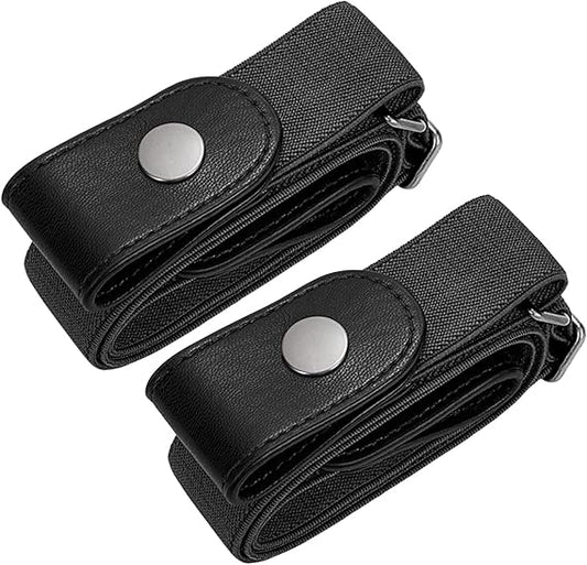 Men's Women's Elastic Belts Adjustable Stretch Belt 1 Pair