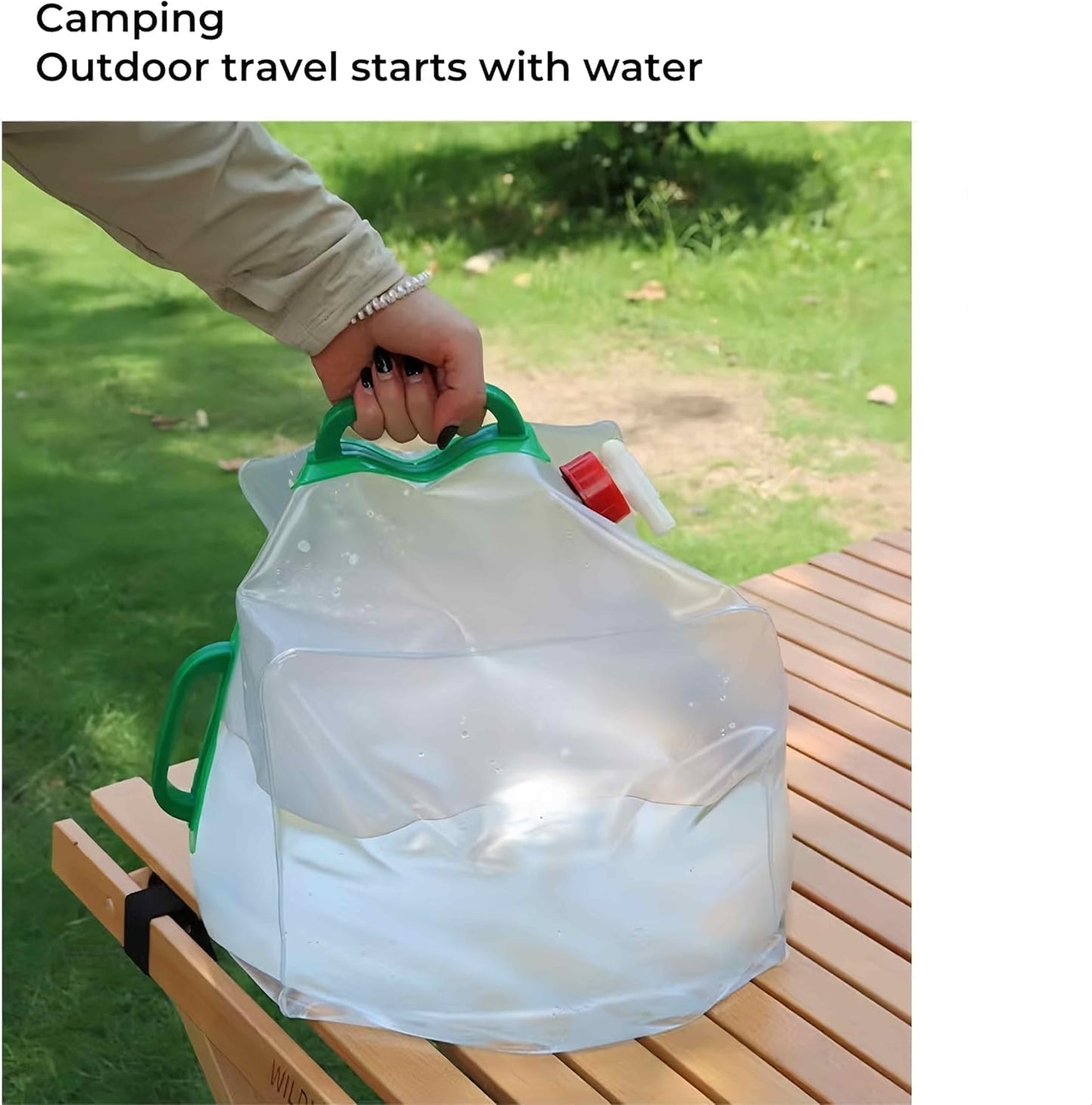 2 Pack Foldable Water Kettle with Tap Portable Food Grade BPA Free for Camping Hiking Emergency Use