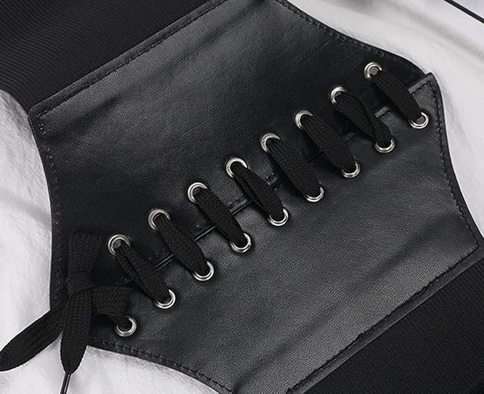 Black Waist Cincher Corset Belt with Broekriemen - 103cm XL - Adjustable Slimming Design