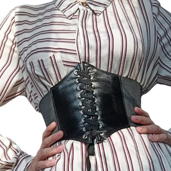 Black Waist Cincher Corset Belt with Broekriemen - 103cm XL - Adjustable Slimming Design
