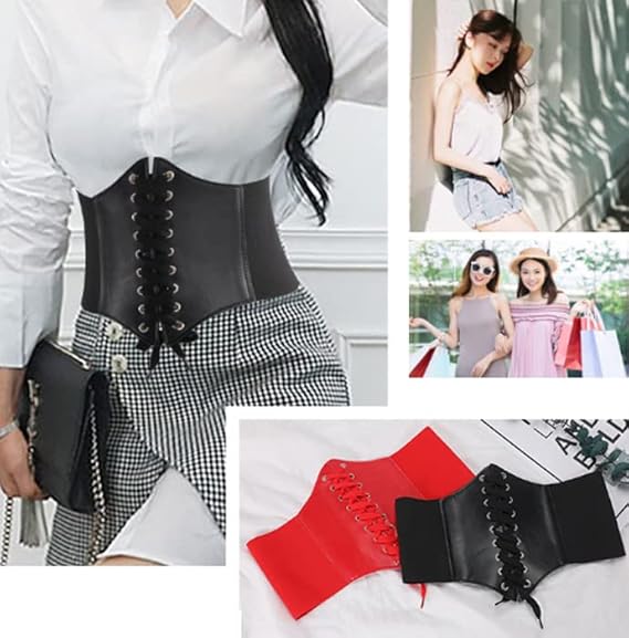 Black Waist Cincher Corset Belt with Broekriemen - 103cm XL - Adjustable Slimming Design