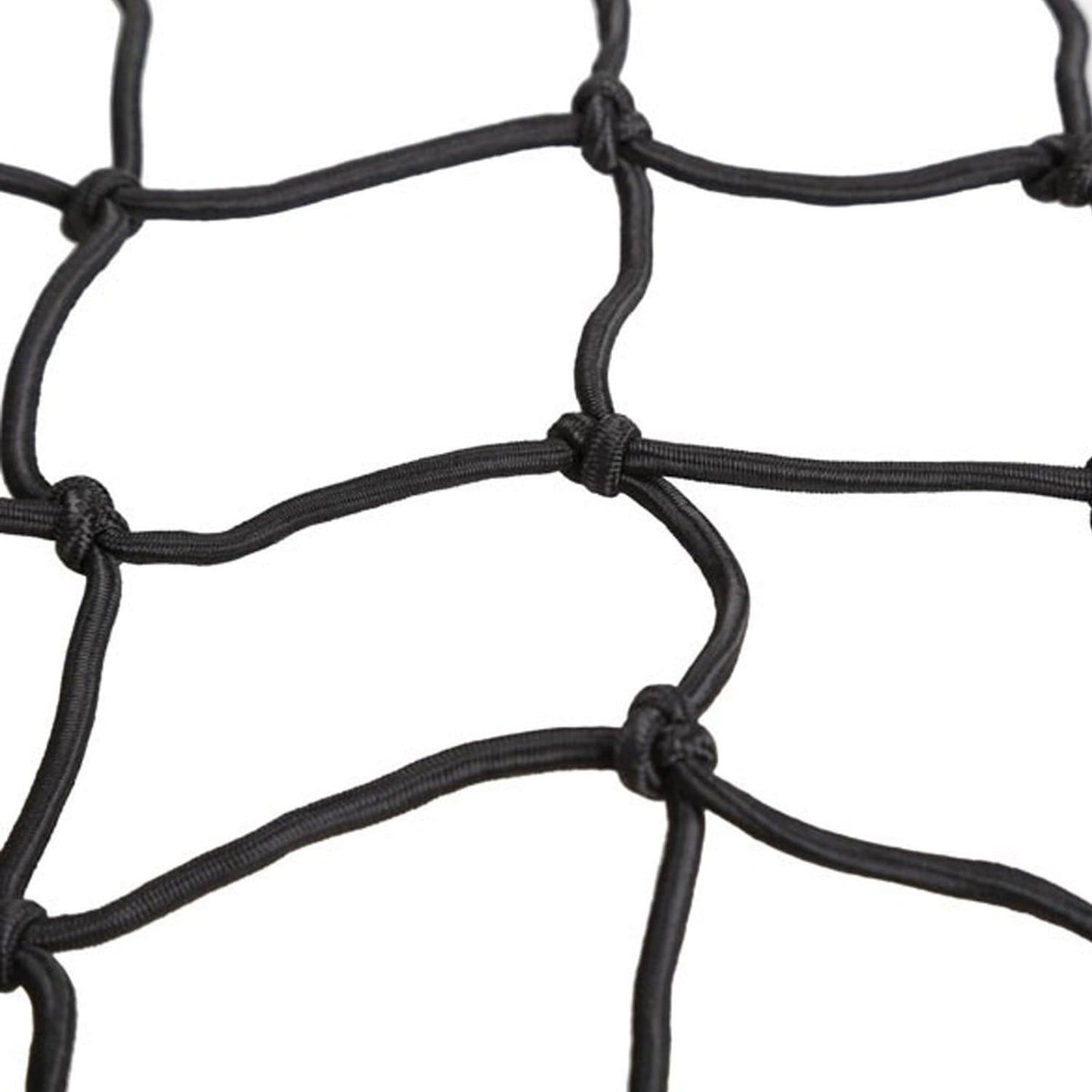 2 Pack 40x40cm Elastic Motorcycle Cargo Net with 6 Anti-Scratch Hooks for Scooter Helmet Storage - Black
