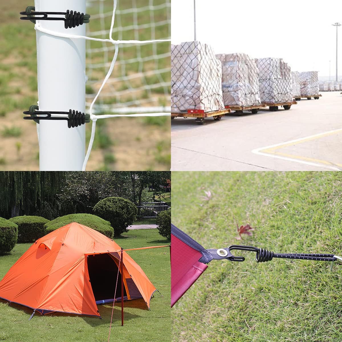 8 Pack DIY Anti-Scratch Hooks with Reflective Cord for 8mm Elastic & Bungee Cord - Ideal for Camping Trailer Bicycle