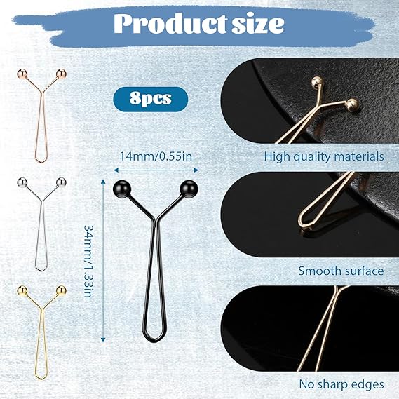 8-Pack Waistband Clips with Hook - Adjustable Waist Tightener for Pants - No Belt Needed