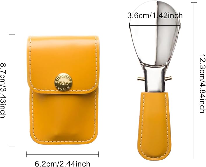 1 Piece Stainless Steel Shoe Horn Durable Extra Strong Yellow