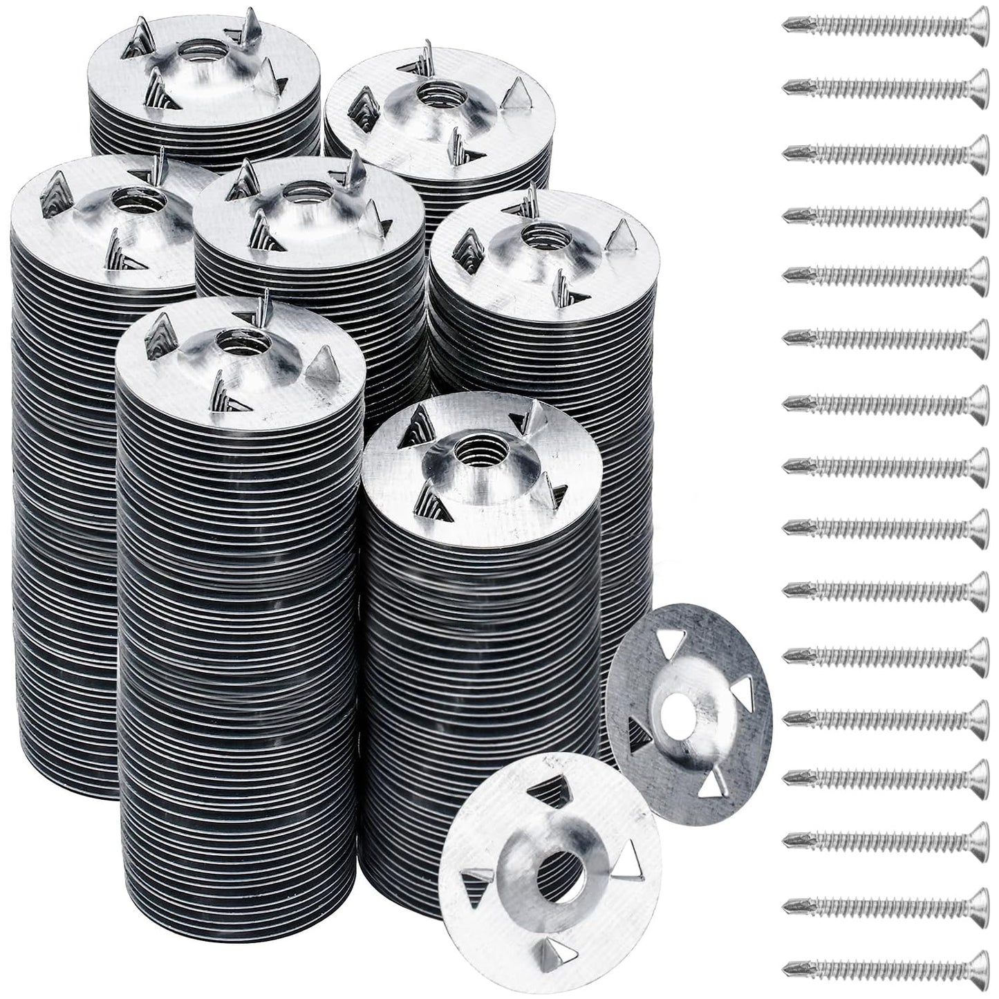 600Pcs Foam Board Fasteners - 1-1/8 Inch Metal Washers for Fixing Installation