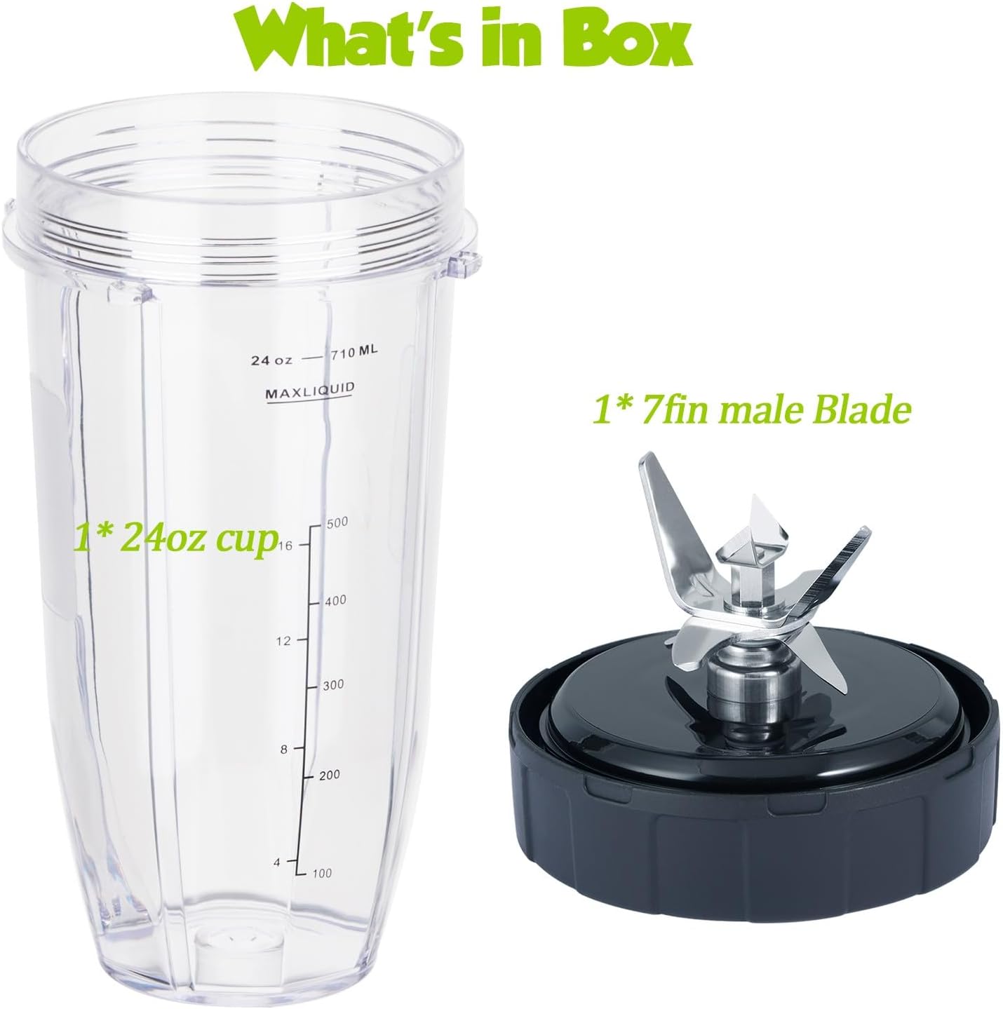 [ New Model] Replacement blender Blade and 24oz Cup Accessories, ly Compatible with Nutri Ninja SS150,SS151,SS300, SS350,SS351, CO351B, SS100, SS101, CO101B,SS400,SS401