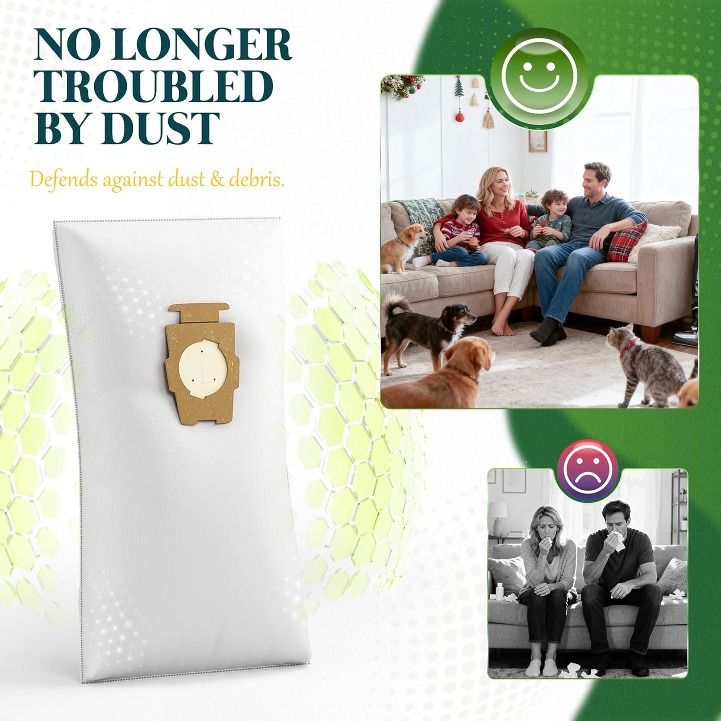 12 Pack Vacuum Bags [Model 204814] Compatible with Kirby Sentria/Avalir/Ultimate G Series | Replaces F-Style & Twist-Style 204811 205811 204808 | Replacement Parts by