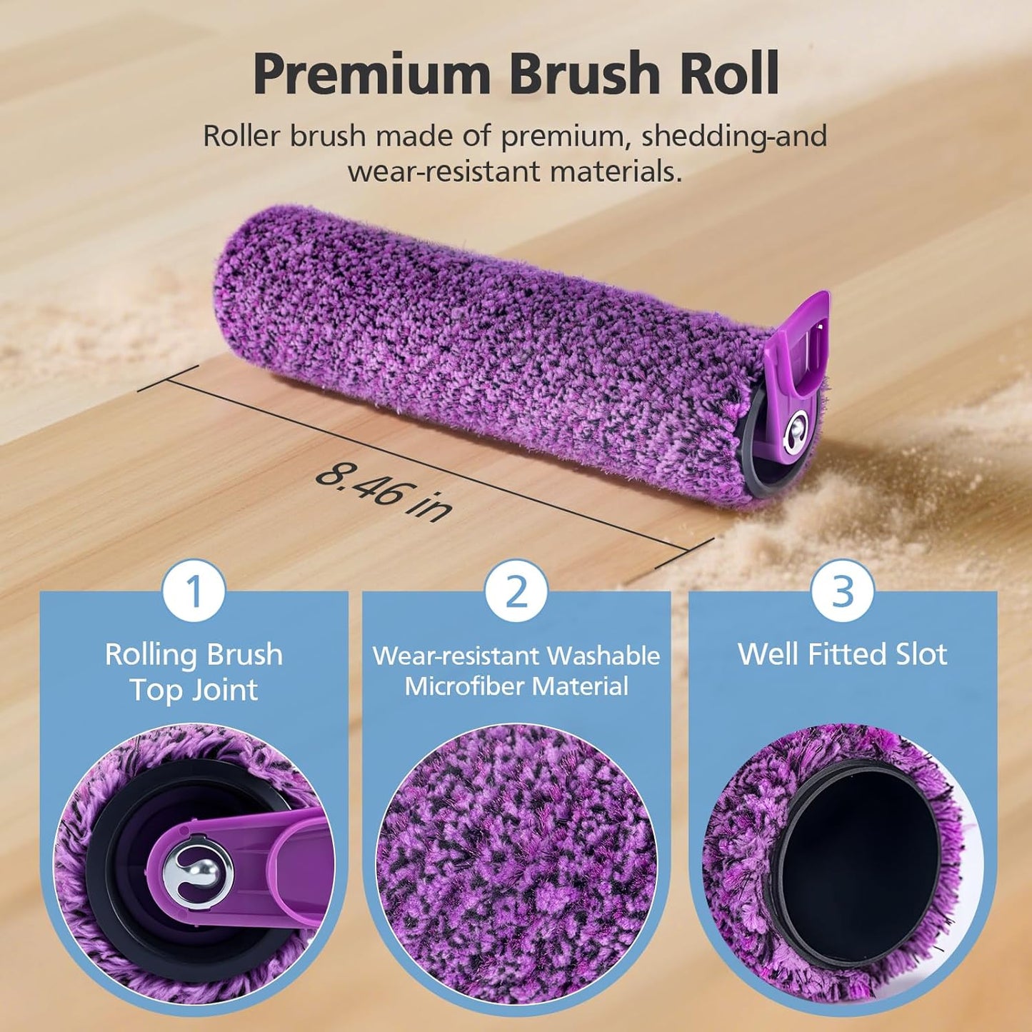 SD201 Brush Roller Shark Mop: Compatible with Shark Steam Pickup 3-in-1 Steam Mop SD200 SD201C SD201Q SD205 Models - Roll Brush 1 Cleaning Tool Replacement Parts Accessories Kit for Months 3 Pack