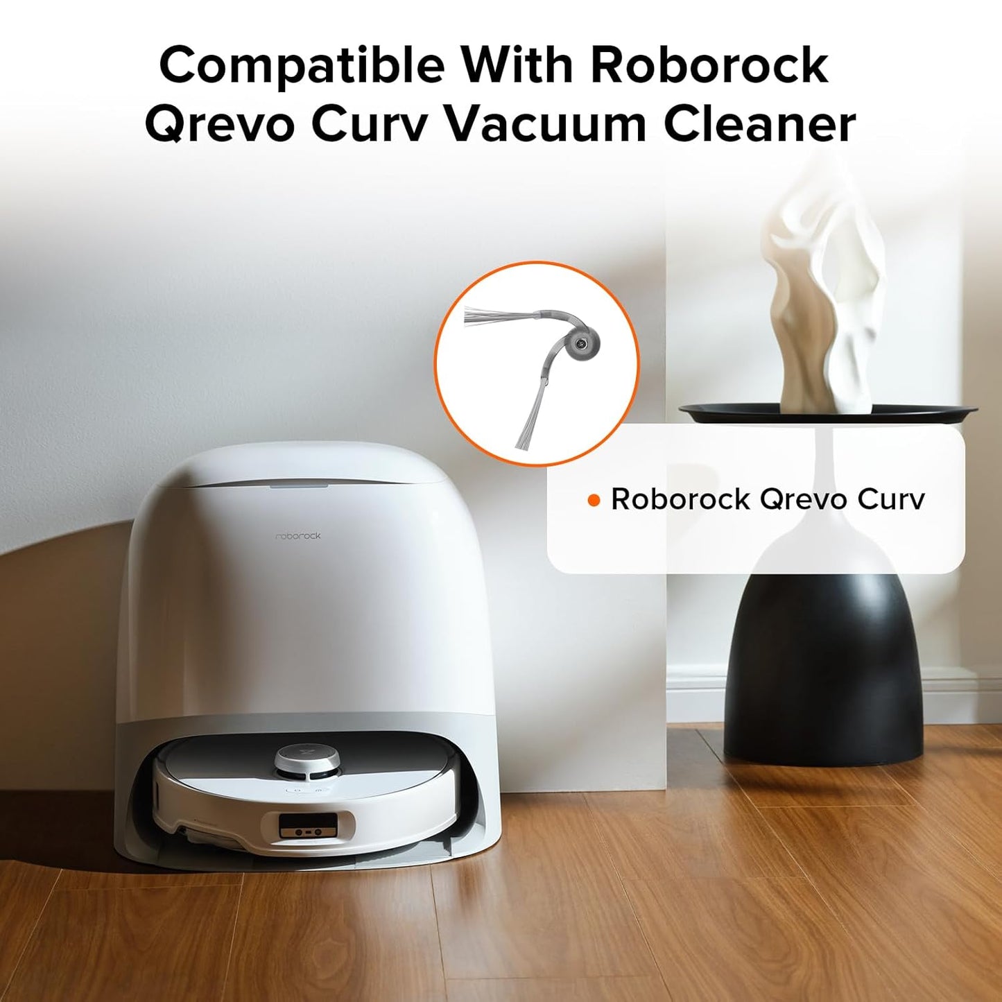Zero-Tangling Side Brushes Replacement (2 Pieces) Qrevo Curv, Qrevo Curv S5X, Qrevo CurvX, Qrevo Edge S5A, QV 35A, Qrevo S5V, Saros 10R, Saros 10, Saros 20 Robot Vacuum