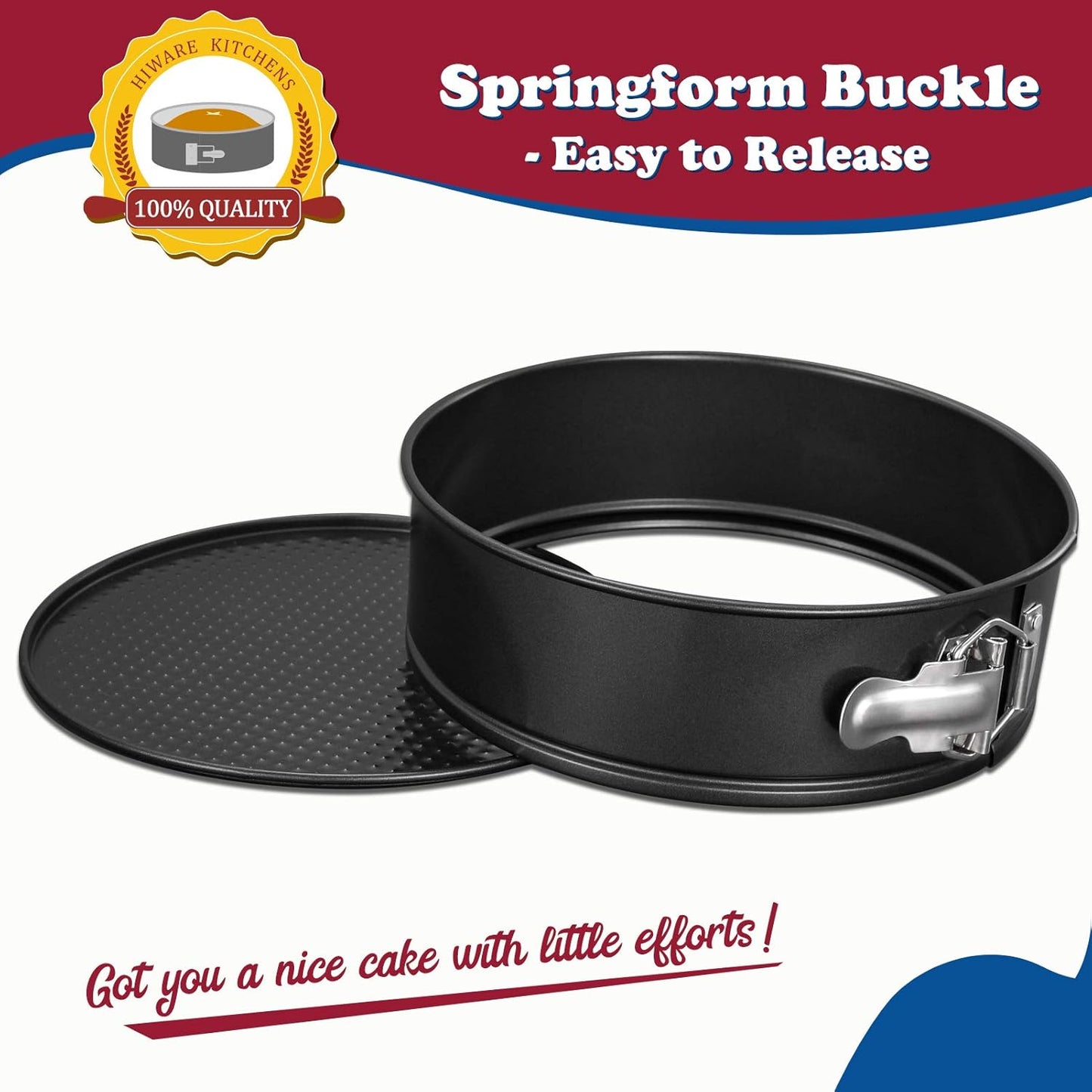 9 Inch Non-stick Cheesecake Pan Springform Pan with Removable Bottom/Leakproof - Black