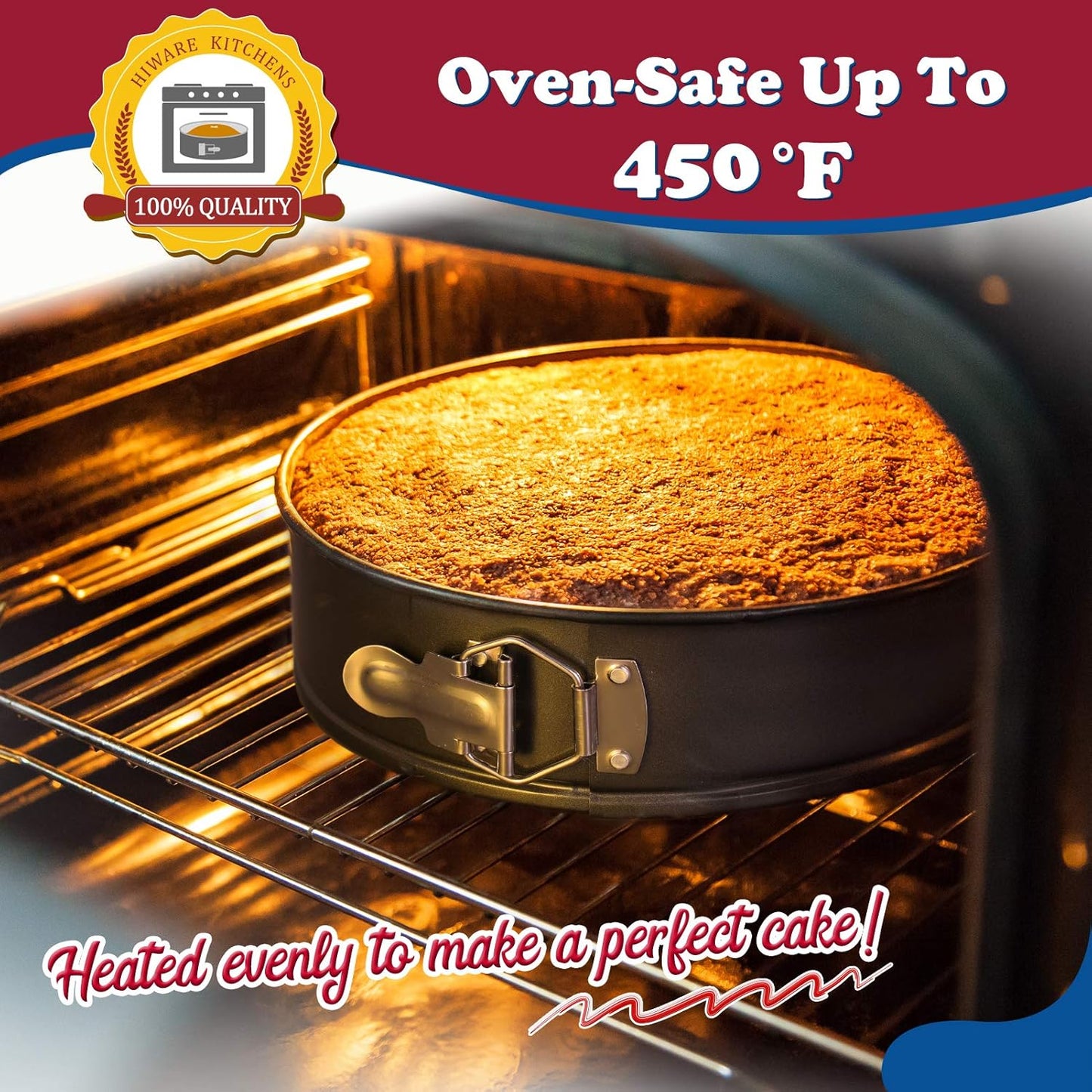 9 Inch Non-stick Cheesecake Pan Springform Pan with Removable Bottom/Leakproof - Black