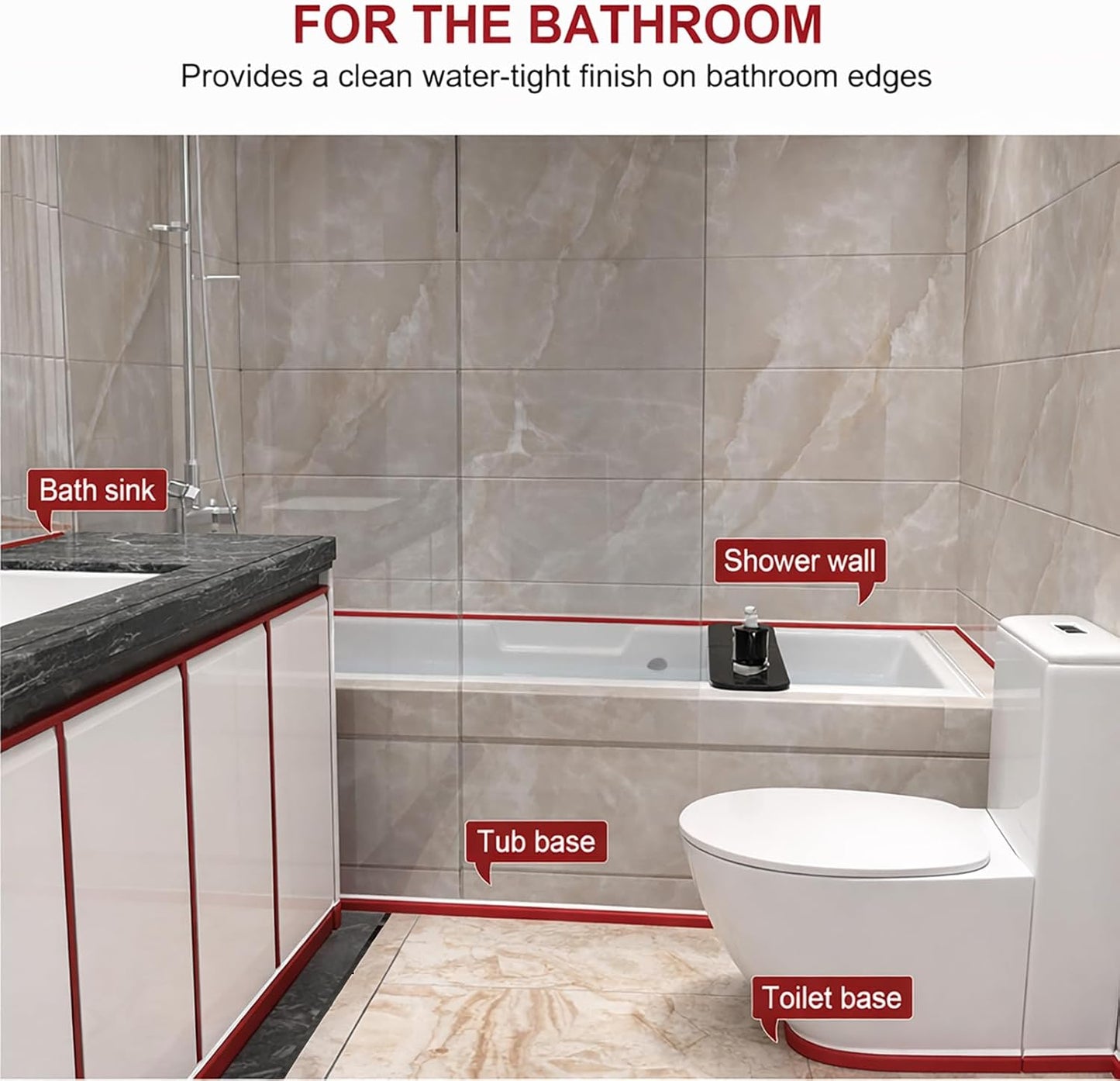 Flexible Quarter Round Molding, Mini Peel and Stick Rubber Trim Molding for Wall Edge Floor Corner,Staircase Cabinet Tub Edge (White, 118Inch)