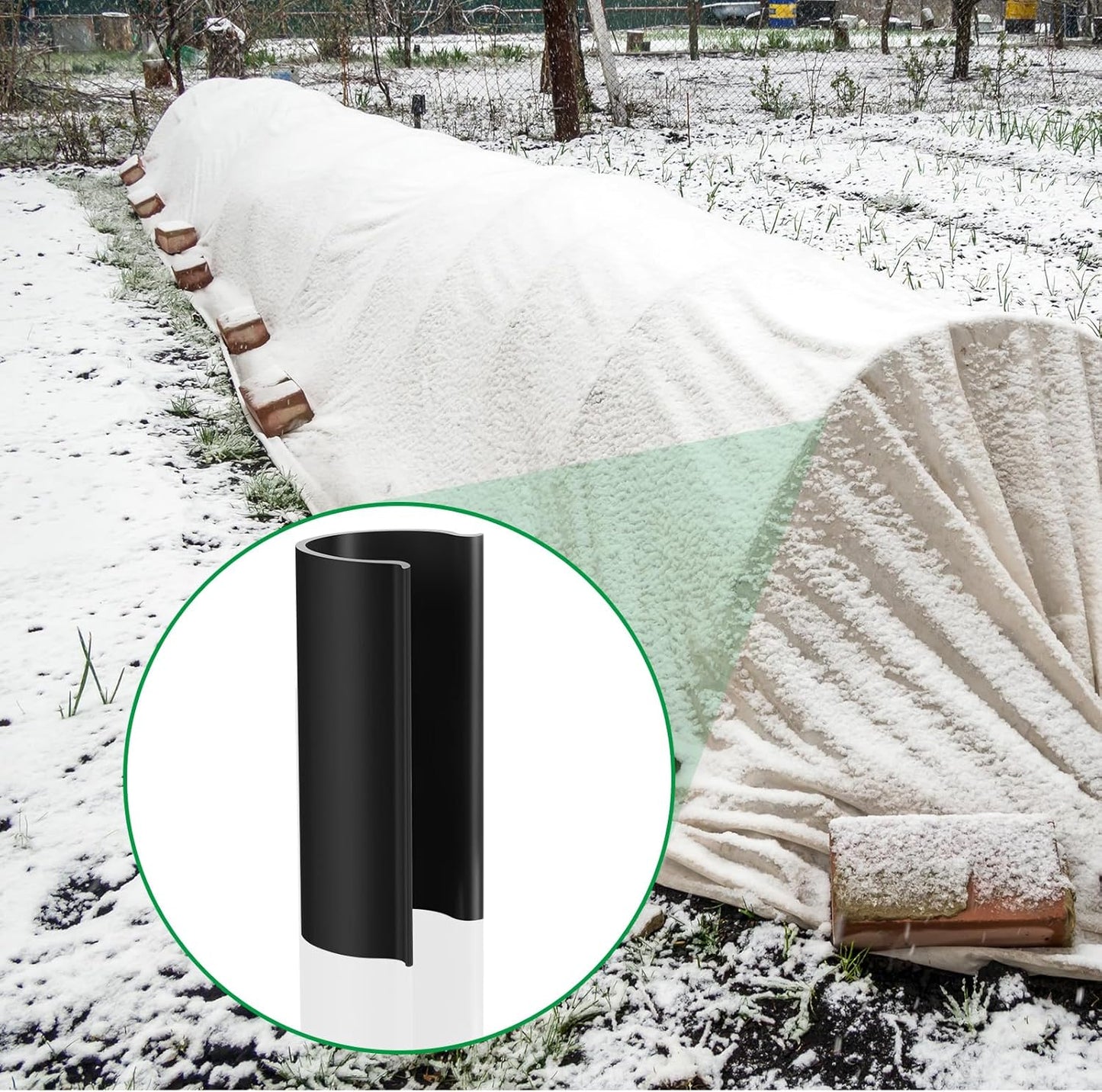 32 Pcs PVC Pipe Clips Pool Cover Clamps for Above Ground Pool Greenhouses, Row Covers, Garden, Shelters, Bird Protection, 2.4 Inch Long(for 1/2 Inch PVC Pipe,Black)