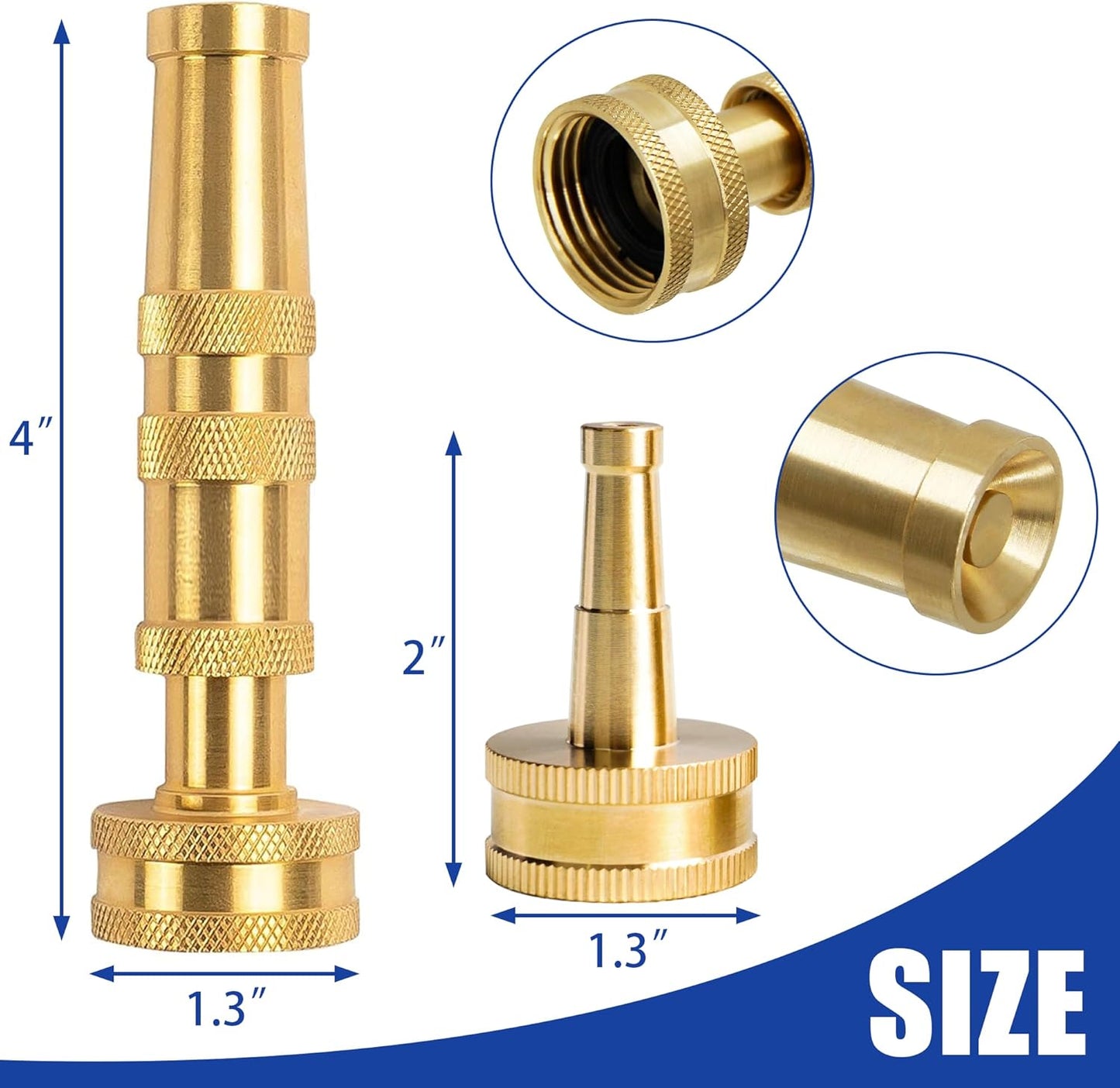 Garden Hose Protector + 4" Twist Hose Nozzle, 2" Jet Sweeper Nozzle