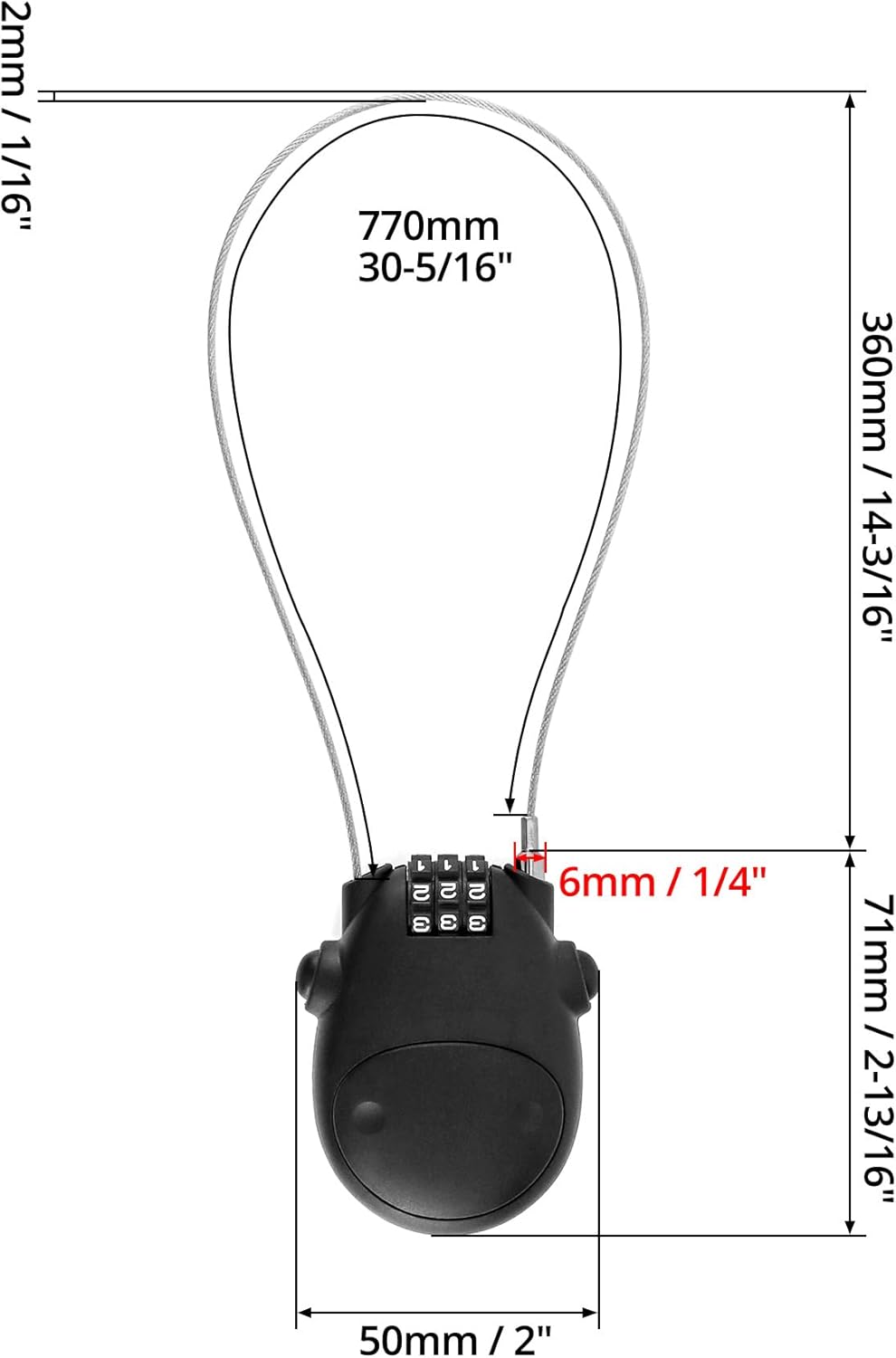 Retractable Cable Lock, 4 Pack Security Password Lock Steel Cable Luggage Locks
