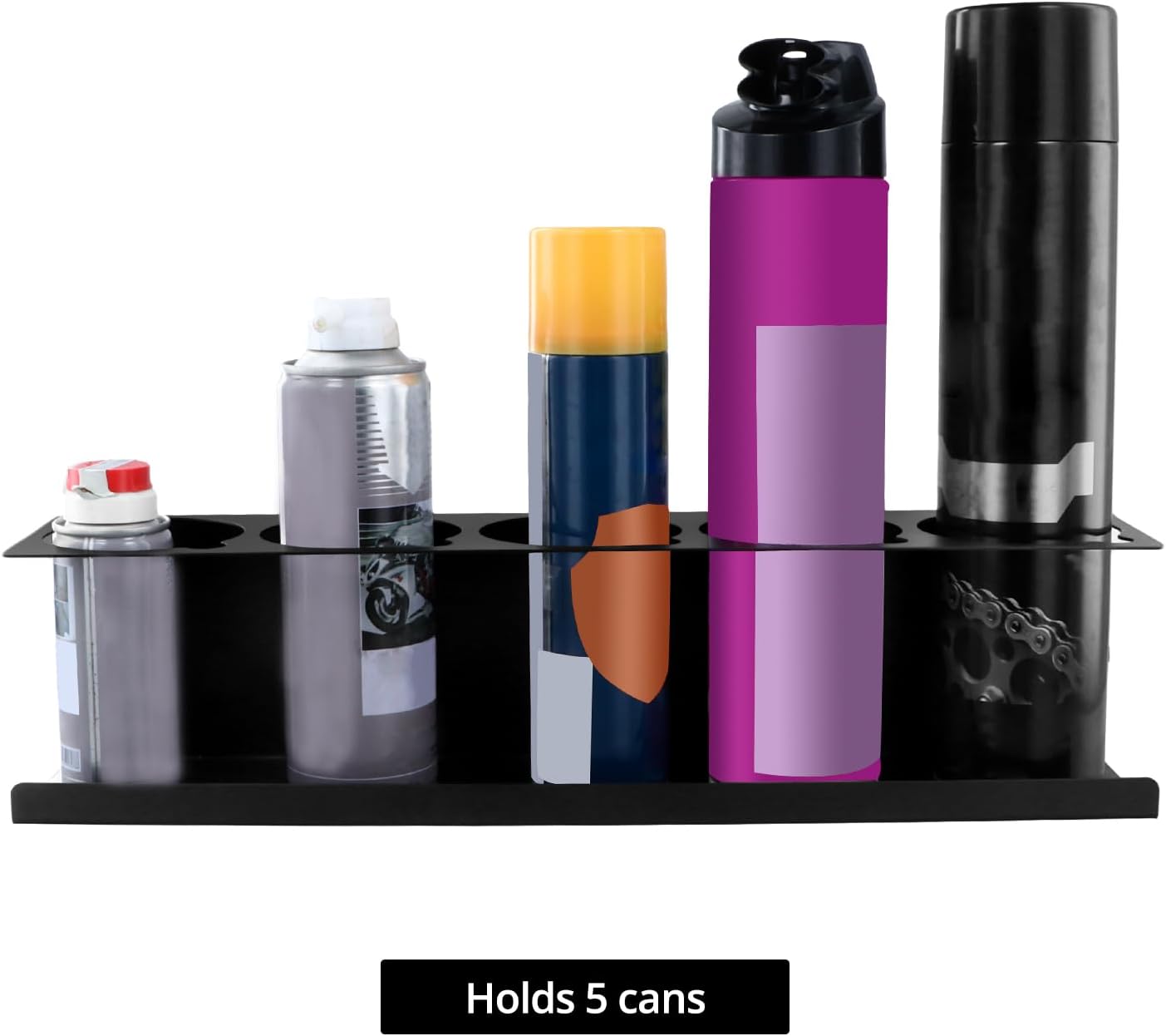 Heavy-Duty Aerosol Spray Can Holder Rack Organizer, Steel, Powder-Coated, Holds 20 Cans, 4 Pcs, Multipurpose Wall, Toolbox, Cart Mount, No Assembly Required