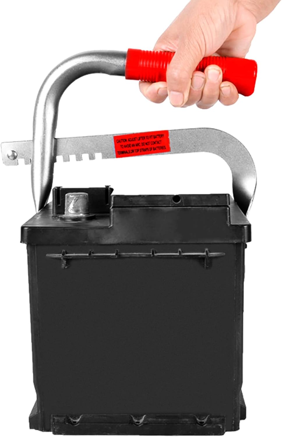 Battery Carrier, Battery Rack with Pads, Adjustable from 5" to 7", for Lifting and Carrying Batteries