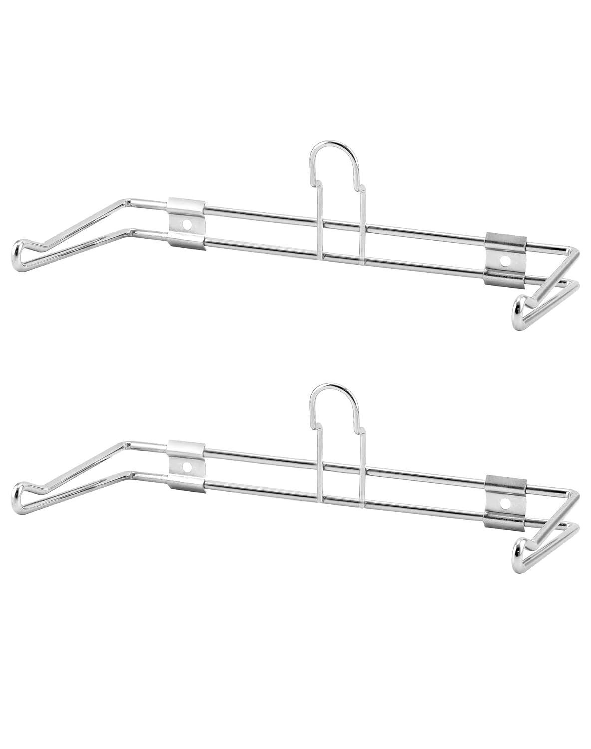 2-Pack T-Shirt Bag Rack Wall Mount, Chrome-Plated Metal T-Shirt Retail Bag Holders, 12-Inch Width, 6" Arm, Easy Install Bag Holder for Retail and Checkout Counters
