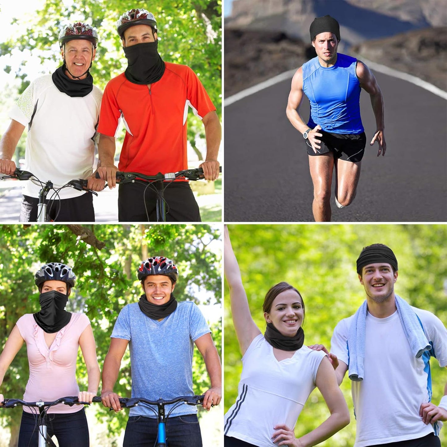 Neck Gaiter Mask Windproof Scarf UV Protection Balaclava Bandanas Breathable Outdoor for Men Women(20 Pieces,Black)