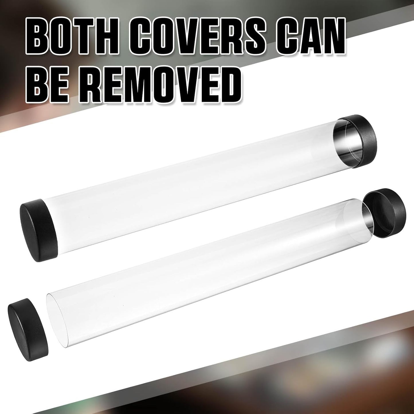 2 Pcs Playmat Tube Round Compatible with MTG Play Mat Holders 16.14 Inch Playmat Case TCG Clear Artwork Tube for Card Game Storage Toy Card Play Mat Tubes for Gaming, Easy in and Out Design