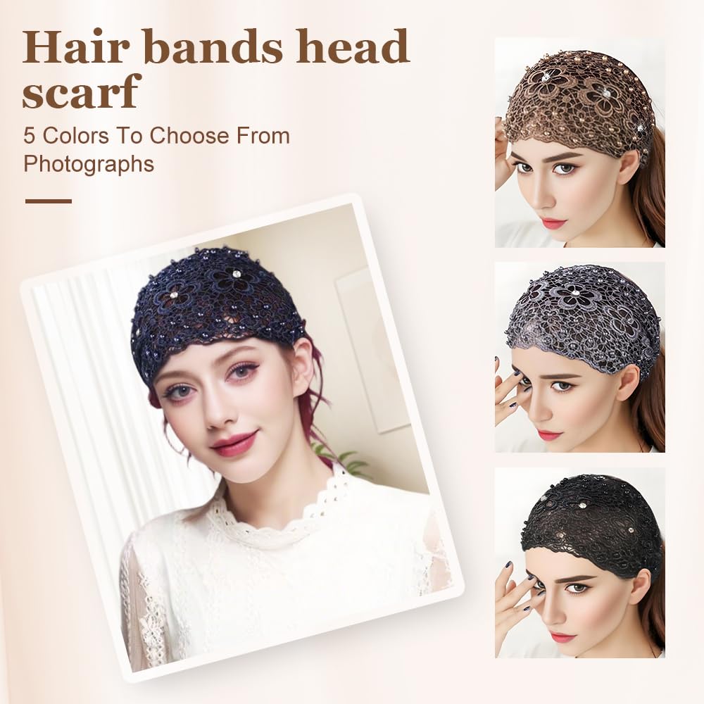 Boho-chic Crystal Pearl Embellished Wide Headbands, 2025 New Vintage High Cranium Artificial Pearls Hairband Pearl Hair Hoop with Teeth Hoop (Black, One Size)