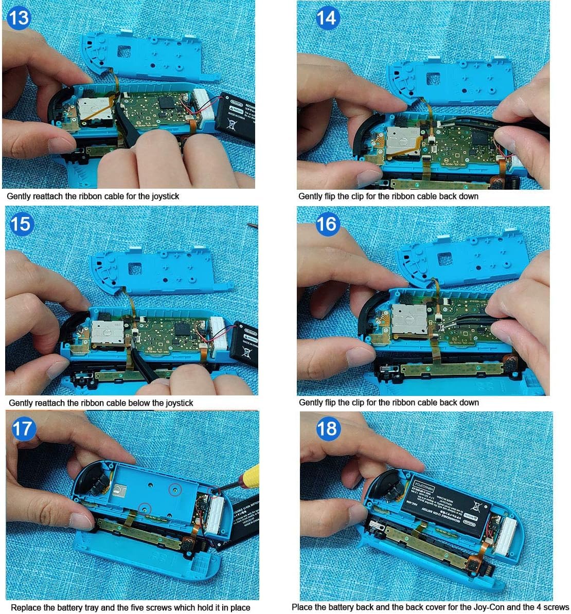 2pcs Replacement Hall Effect Joystick for Nintendo Switch/Switch OLED Model/Switch Lite Joy-Con Controller, Thumb Stick Analog Drift Repair Kit Y1.5 / +1.5 Screwdriver/Pry Fix Tools