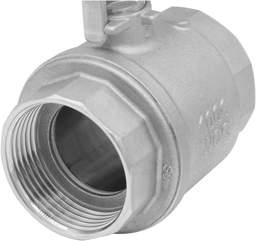 2 Pcs Ball Valve 1" NPT Female 304 Stainless Steel Full Port for Water, Oil, and Gas (1000 PSI)