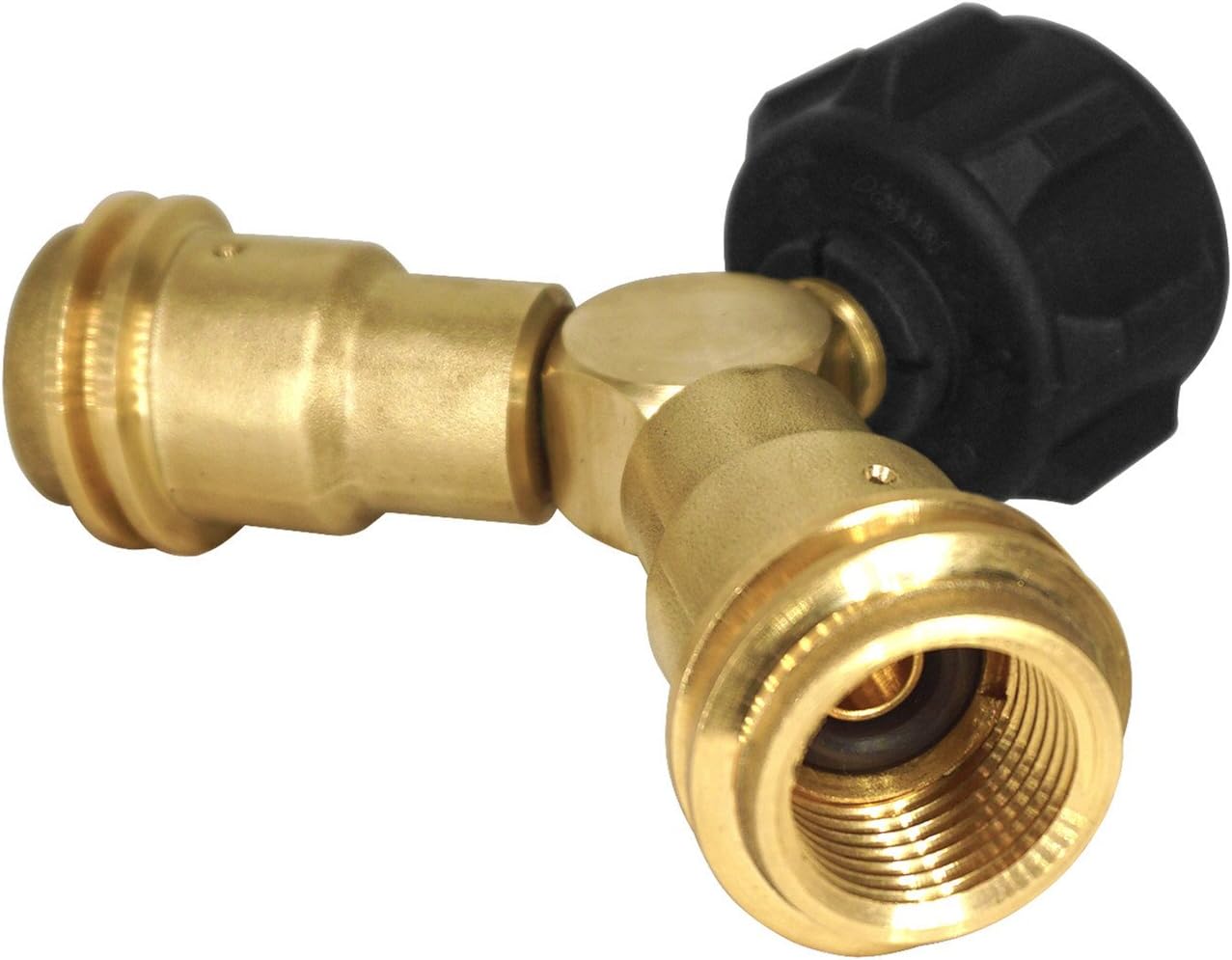 Propane Splitter, 2 Way LP Gas Adapter Tee Connector for 20lb Propane Tank Cylinder, Work with BBQ Grills, Camping Stoves, Gas Burners, Heater
