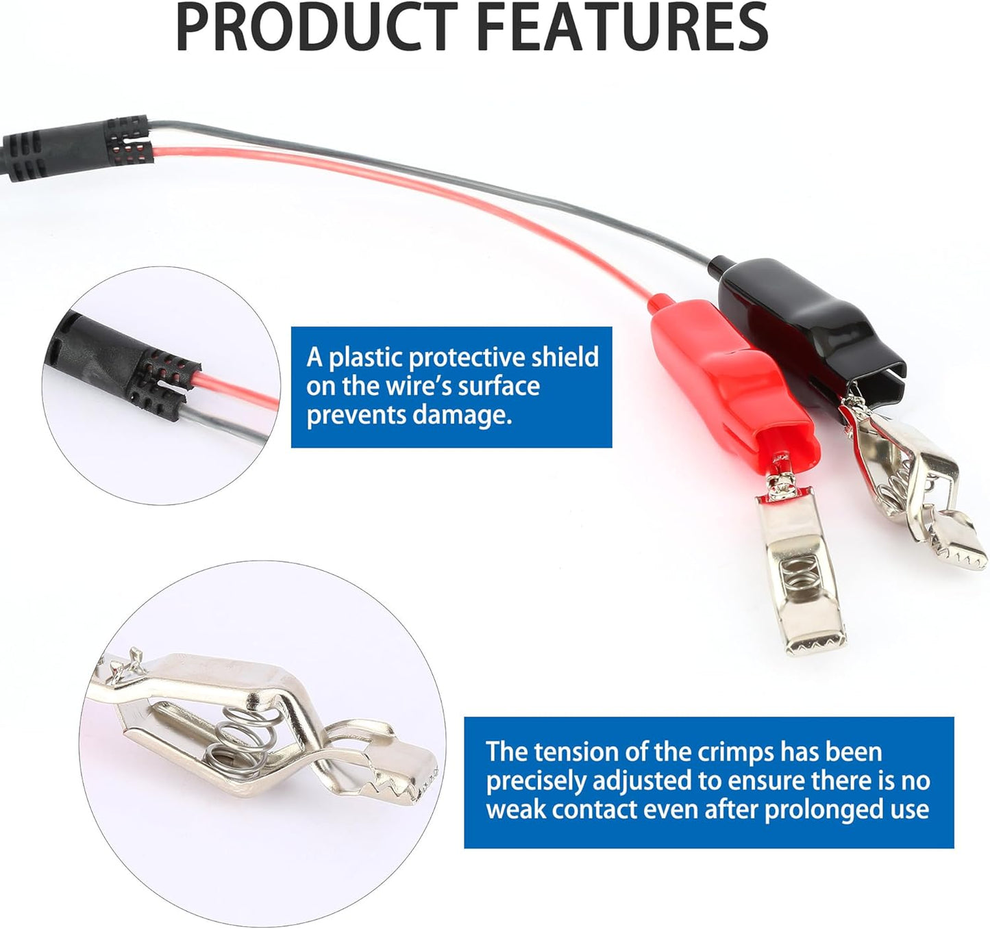 Electric Fishing Reel Power Cord - 10Ft Battery Connection Cable Fits for Daiwa Tanacom 1000 750 500, Seaborg 500MJ, Shimano, BeastMaster, Leobritz, ForceMaster
