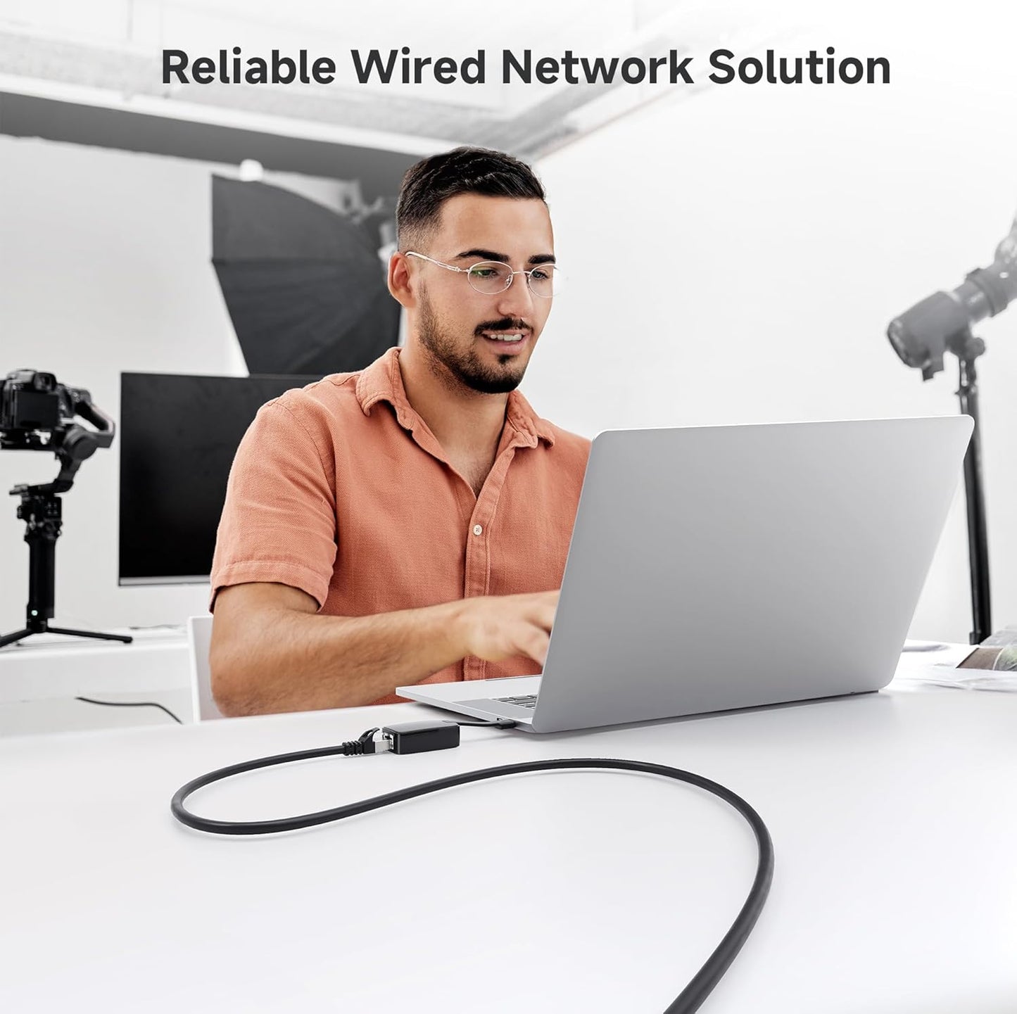 10Gbps Snagless Shielded Cat 6A Ethernet Cable - 50ft, Cat 6A Cable, Cat6A Cord, Ethernet Cord, Black