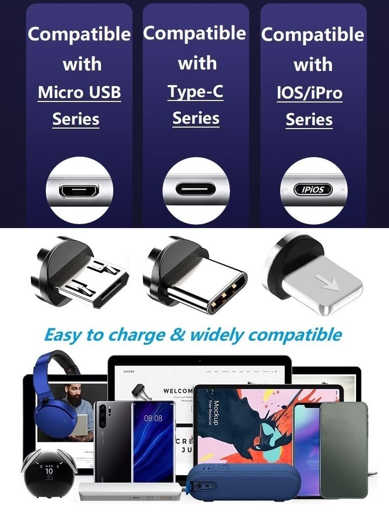 Magnetic Charging Tip Series,Type-c Tips 20pack,Just Magnetic Type-C Tips,Just USB-C Tip Without Cable&Non-Data