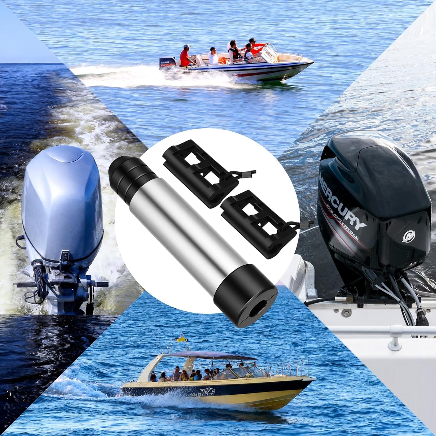 Outboard Motor Support and Hydraulic Steering Lock Set for Boat Transom Stabilization Prevents Motor Wobble & Enhances Trailers Safety